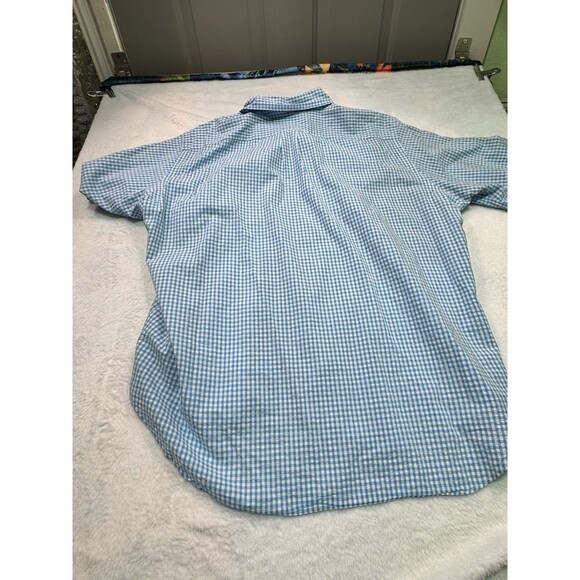 Polo Ralph Lauren Button Shirt Men's Xl Blue Checkered Short Sleeve Classic Fit - Picture 8 of 8